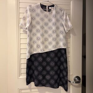Diane von Furstenberg Sunburst Print Tiered Silk T-Shirt Mini Dress